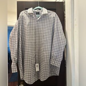 Van Heusen Stain Shield Tall Fit Stretch Fabric Dress Shirt 18 32/33